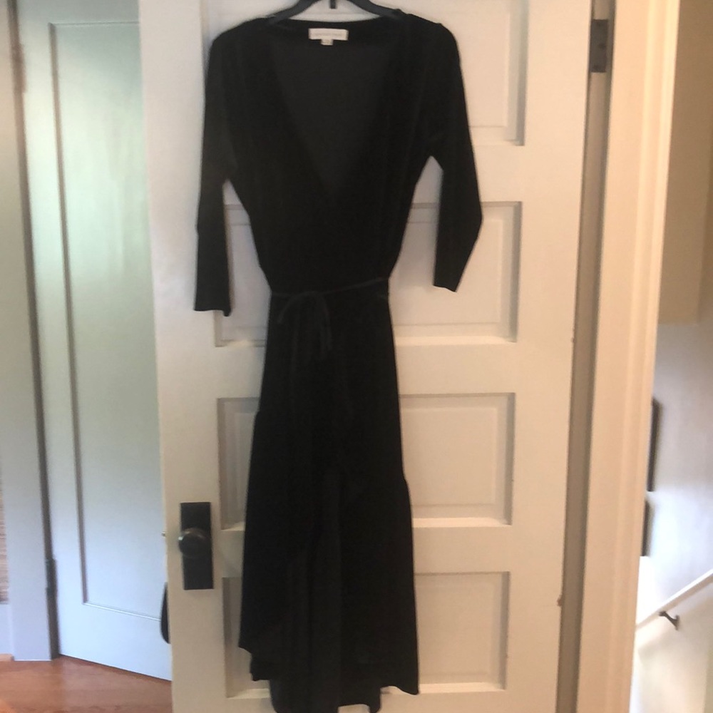 LOVESTITCH Black Velvet Wrap Dress